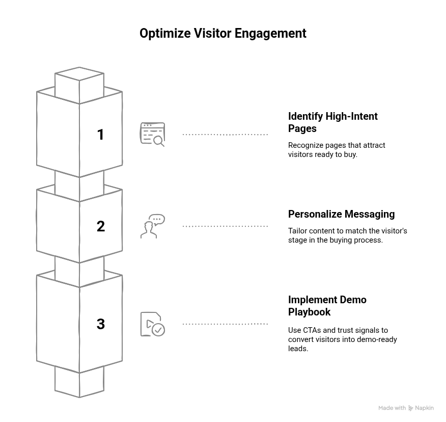 Graphic showing the steps to optimize high-intent visitors first