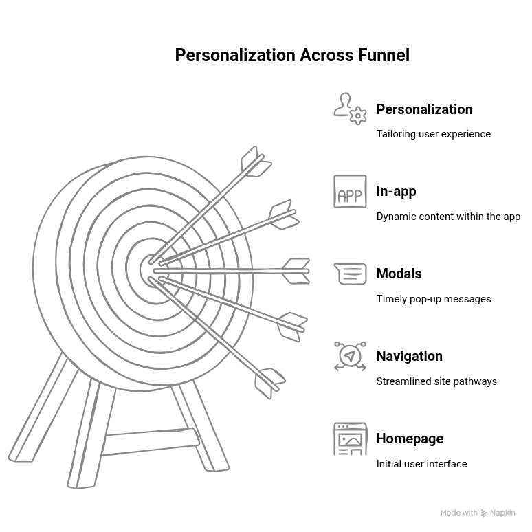 Graphic showing the intent based personalization funnel