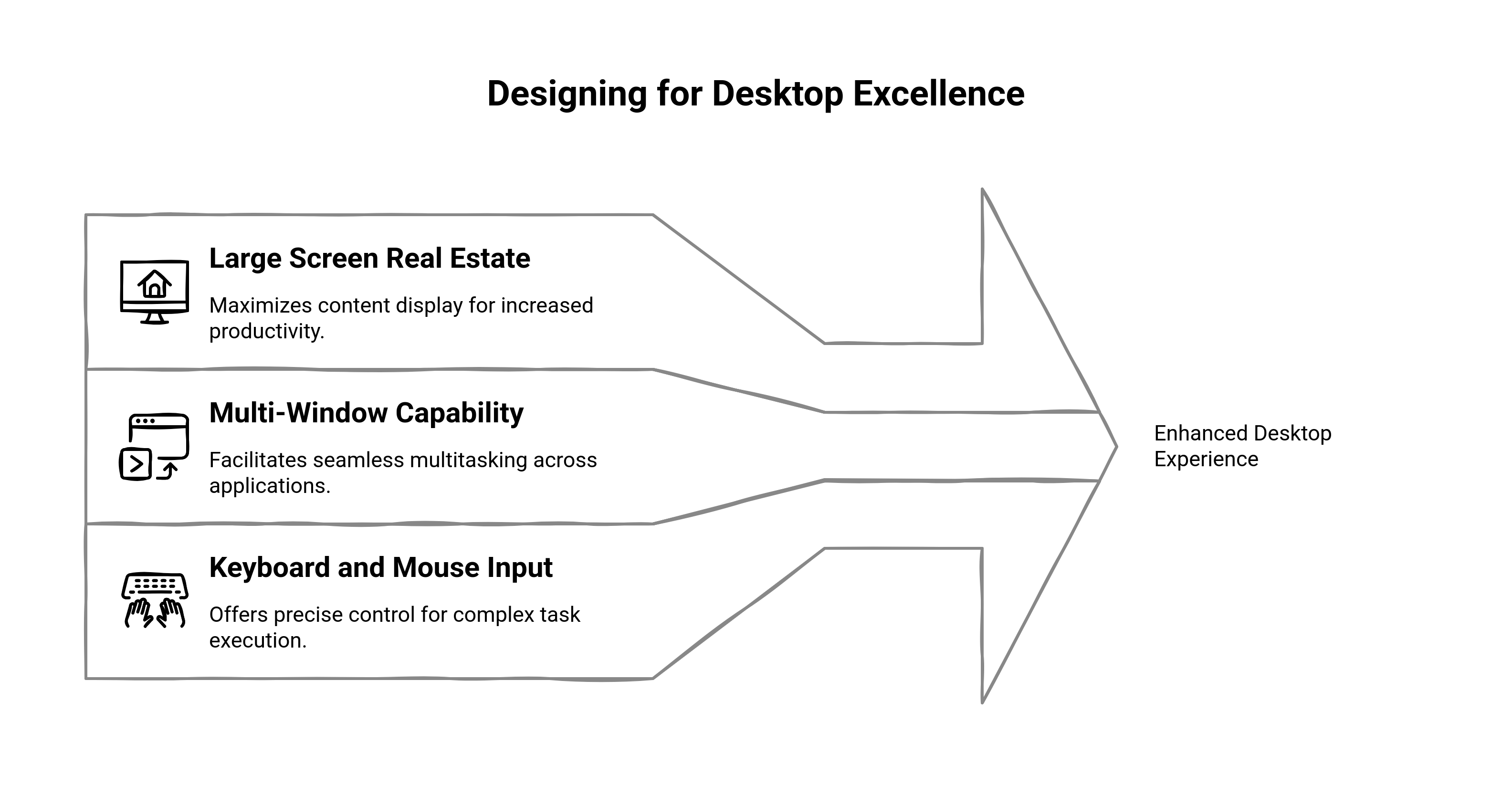 Graphic showing the ways to designing for desktop excellence
