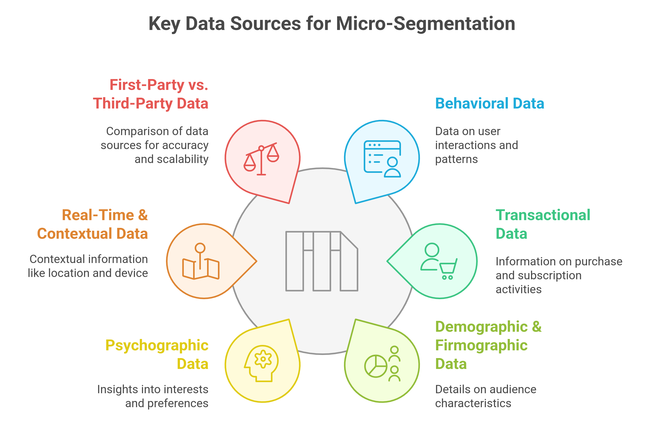 graphic showing key data sources for micro segmentation