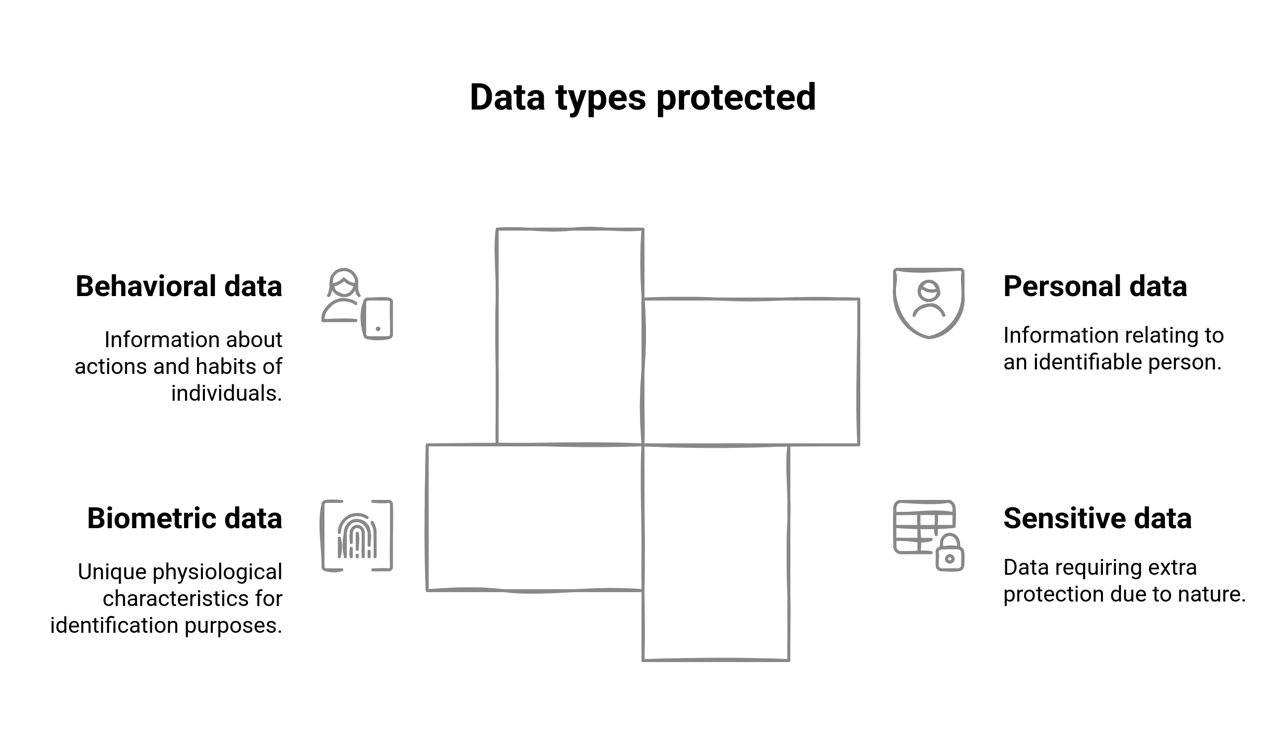 Graphic showing the Types of Data protected