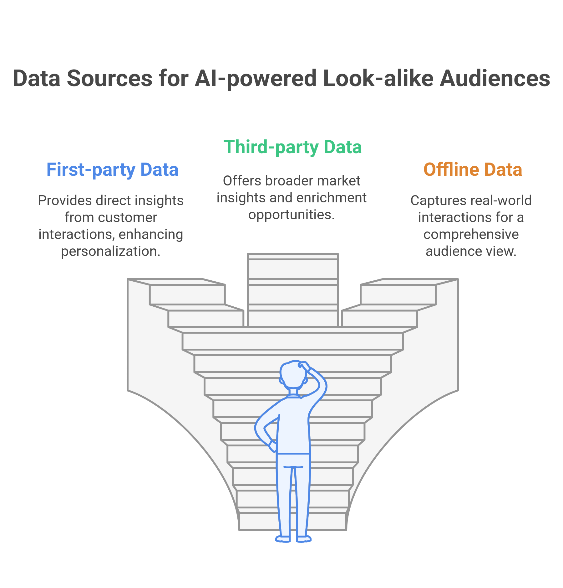 graphic showing the data sources for look-alike audiences