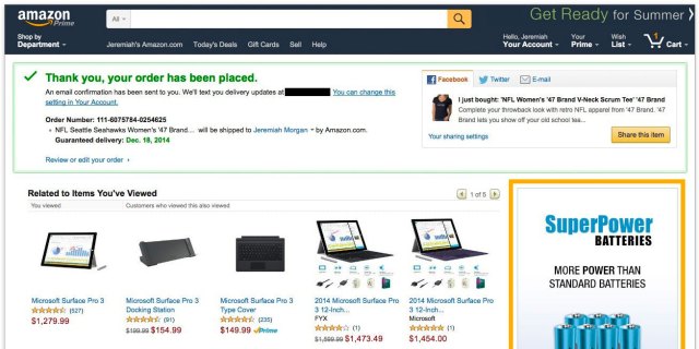 Amazon Personalized Recommendations