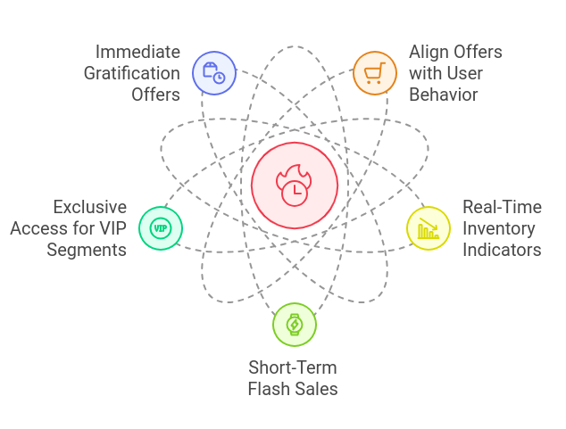 graphic showing the ways to create urgency with time sensitive personalized offers