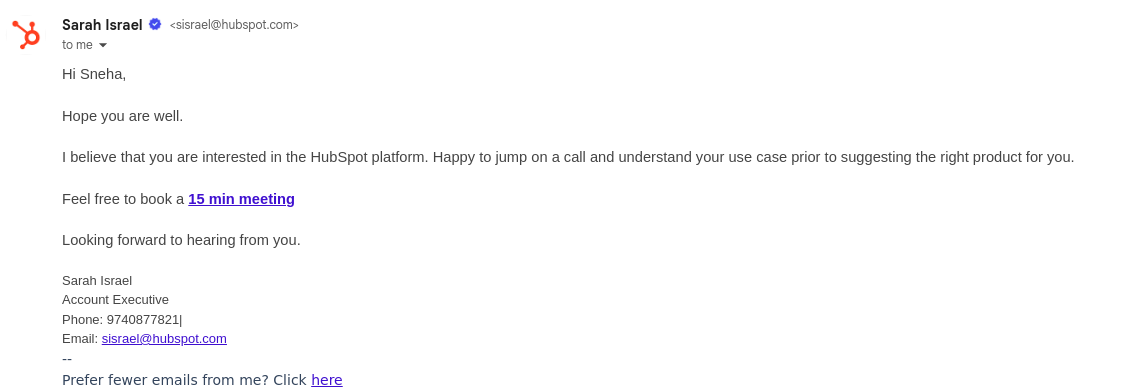 email from hubspot